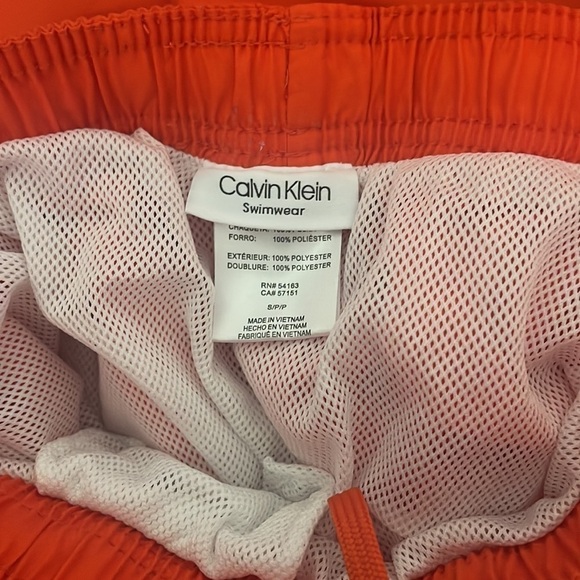 Men's Logo Swim Trunks, size small neon orange - Picture 9 of 9